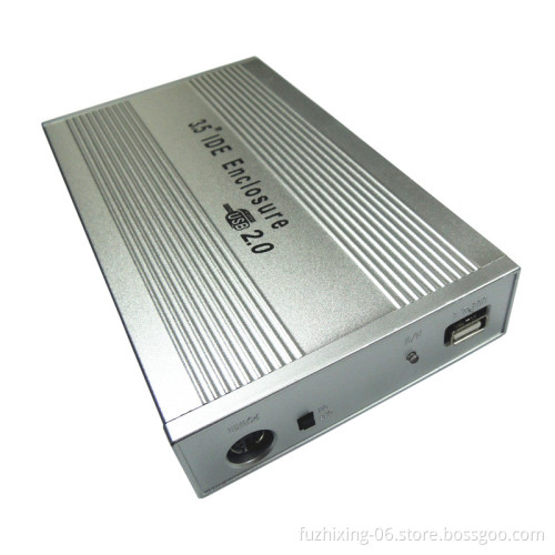 Black Silver USB 2.0 aluminum external hdd case 3.5 inch ide